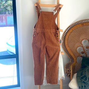 Burnt orange brownish overalls corduroy